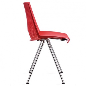chaise c07 pied incline coque polypropylene rouge