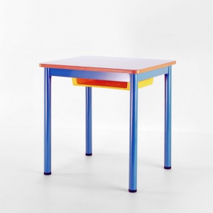 TABLES MATERNELLE STRATIFIE MONOPLACE AVEC CASIER